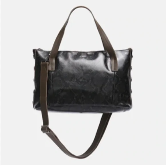 Hammitt Addie Medium Snake-Print Olivine Leather Tote Crossbody Bag - Picture 5 of 13